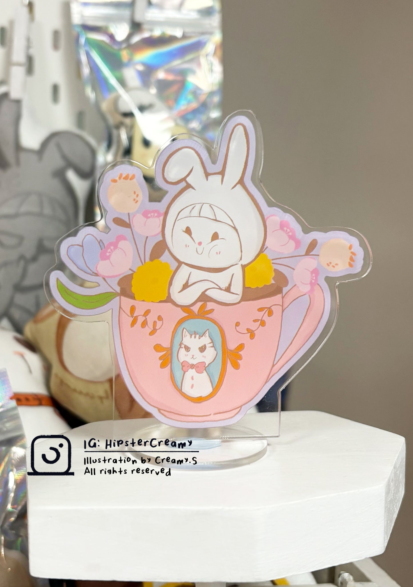 Hipster Creamy Themed Acrylic Stand - Creamy is a tea person
