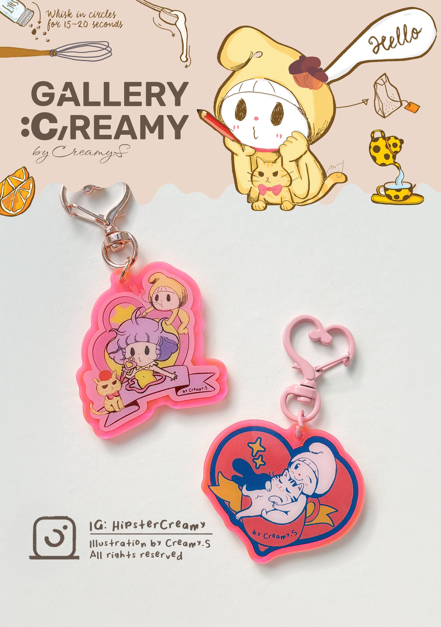 Fanart Reimagined Collection: Hipster Creamy × Creamy Mami Keychains