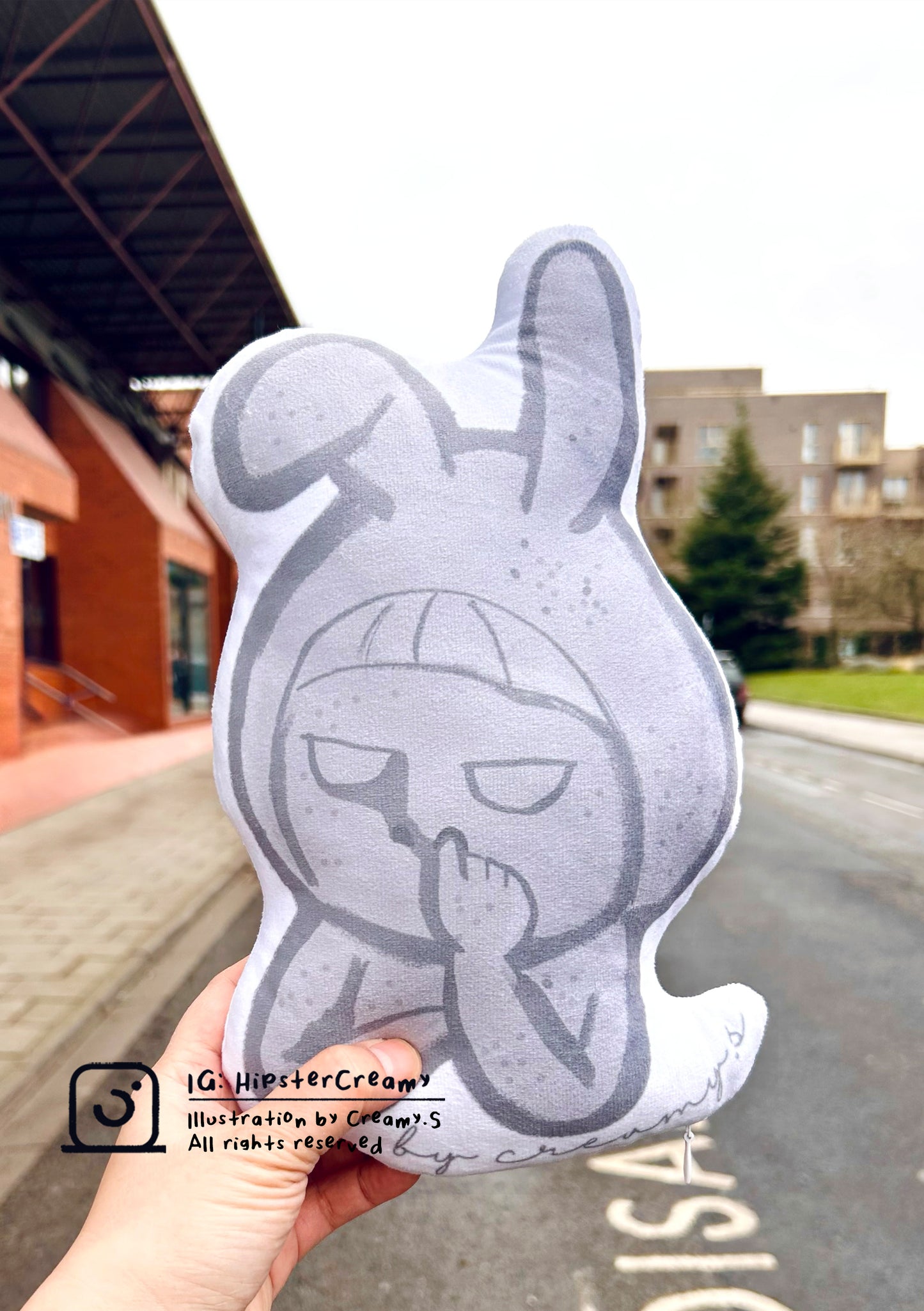 HipsterCreamy’s illustration soft toy - long face rabbit