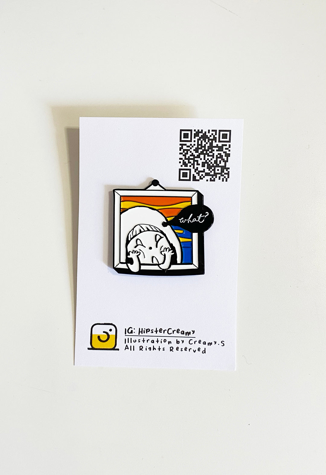 Hipster Creamy "The Scream" Enamel Pin