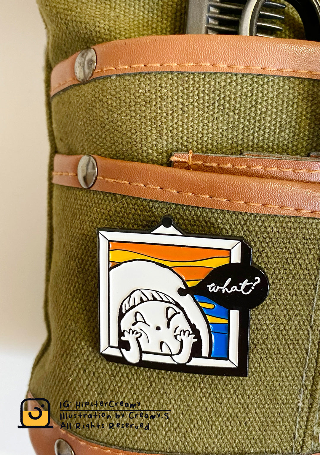 Hipster Creamy "The Scream" Enamel Pin