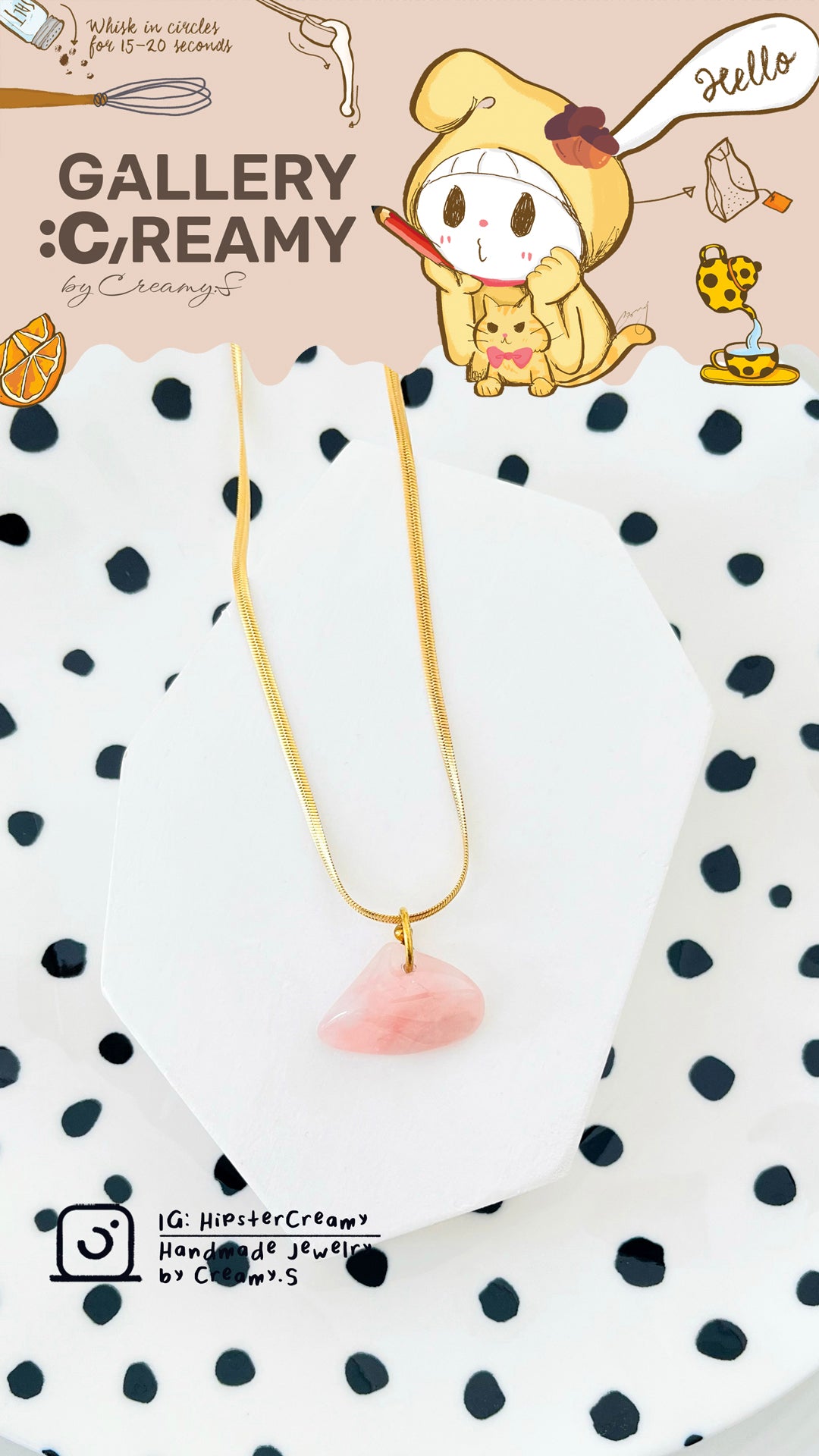 Pink Quartz Necklace - Sakura