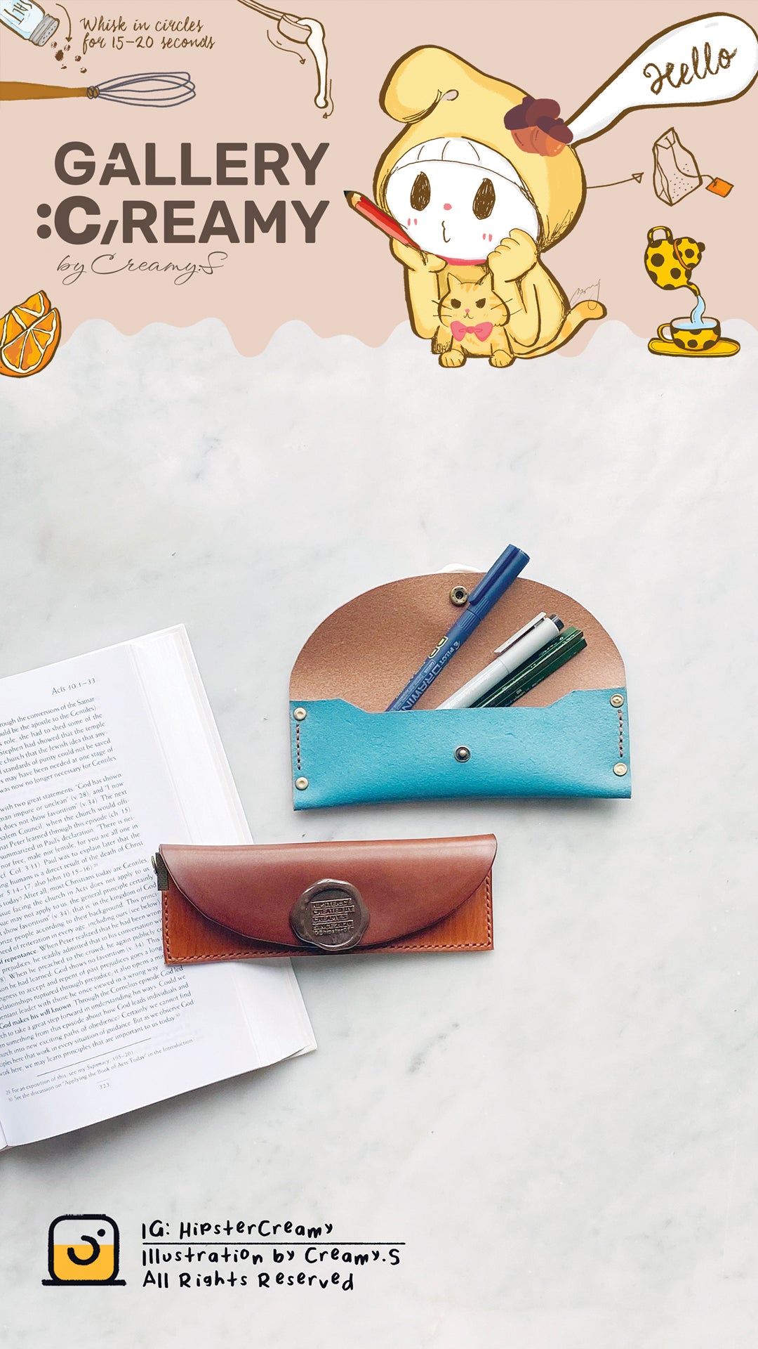 Hipster:C - Leather Pencil Case
