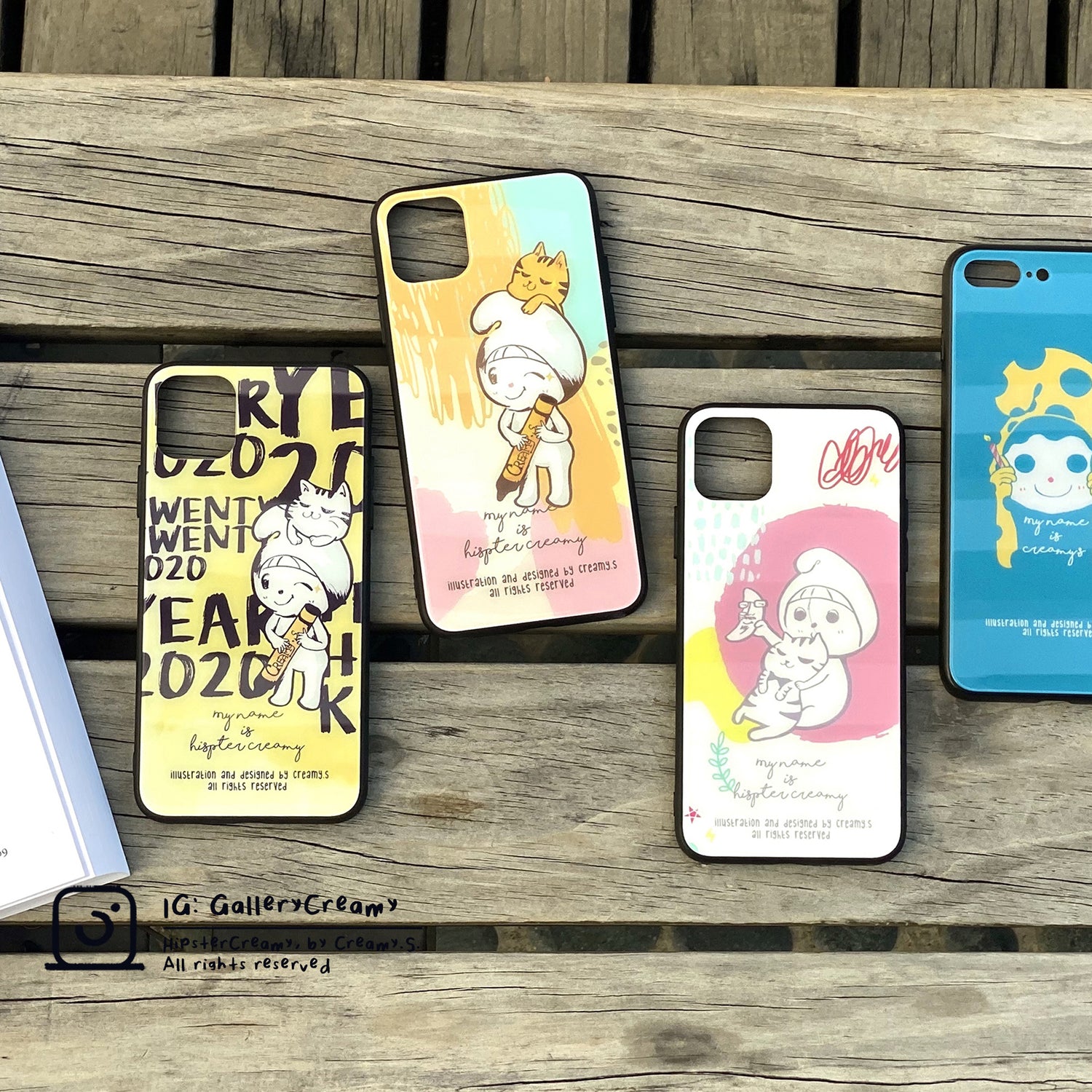 Hipster Creamy Illustration phone case