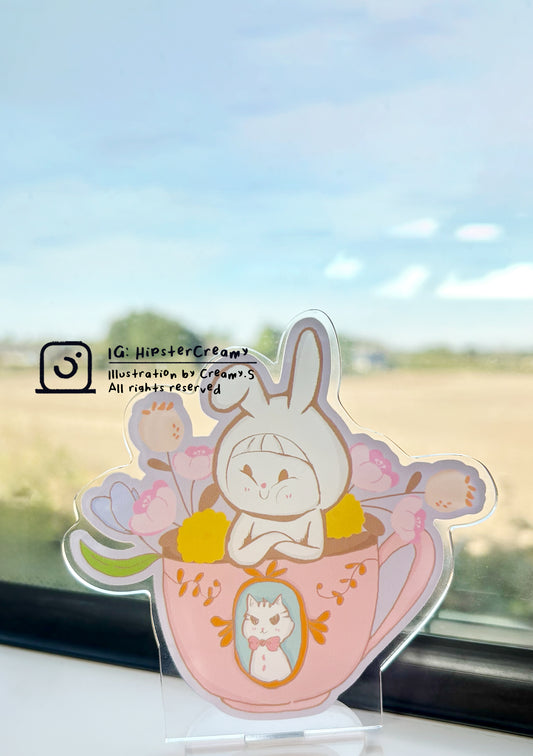 Hipster Creamy Themed Acrylic Stand - Creamy is a tea person