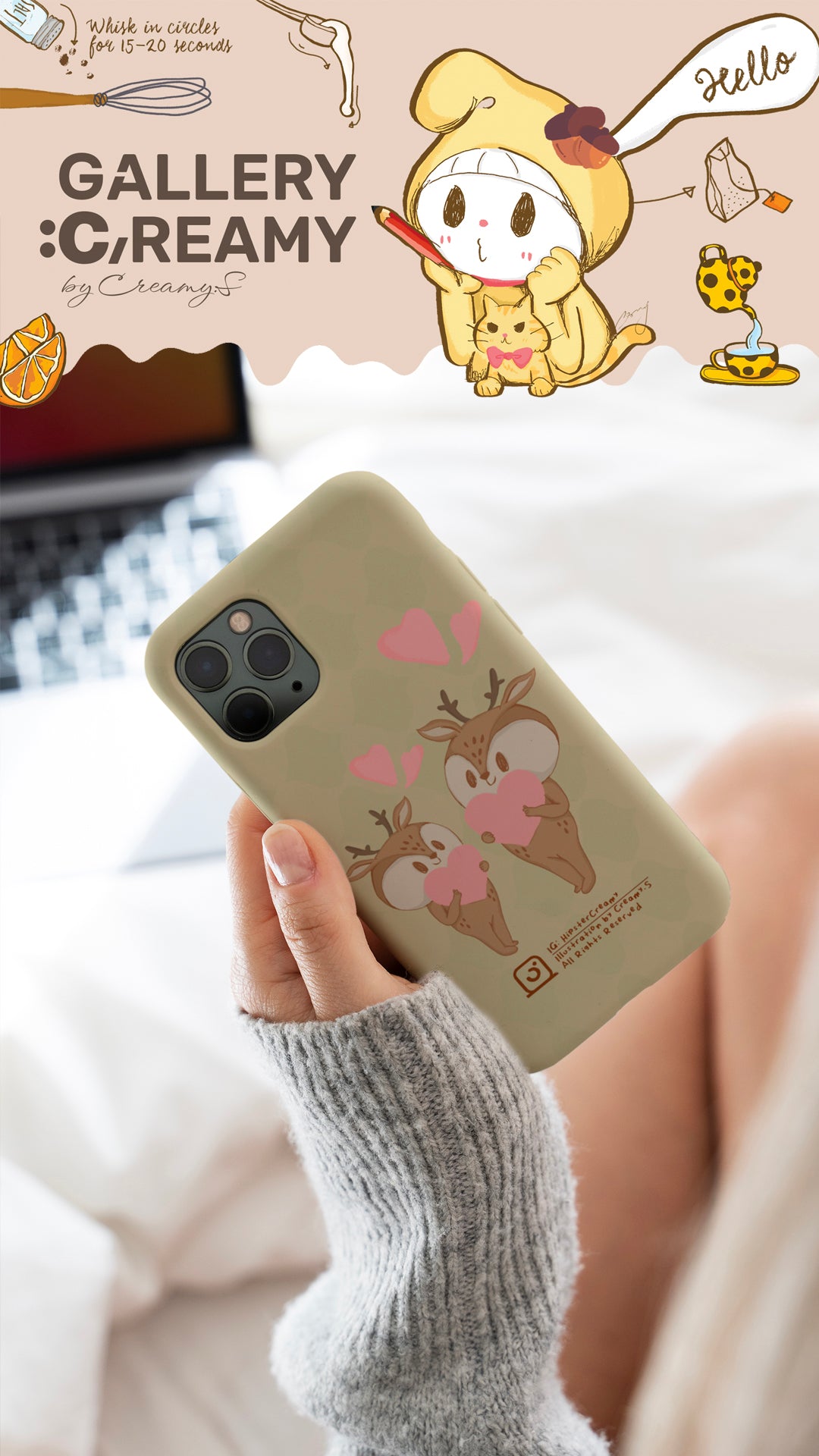 Hipster Creamy "Deer" - Tough iPhone Case copy