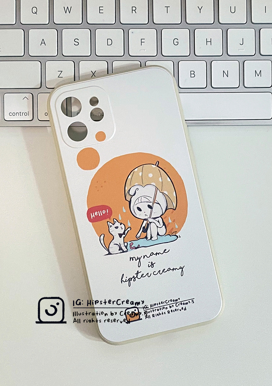 Hipster Creamy "Rain Drop" - Silicone Rubber frame iphone case