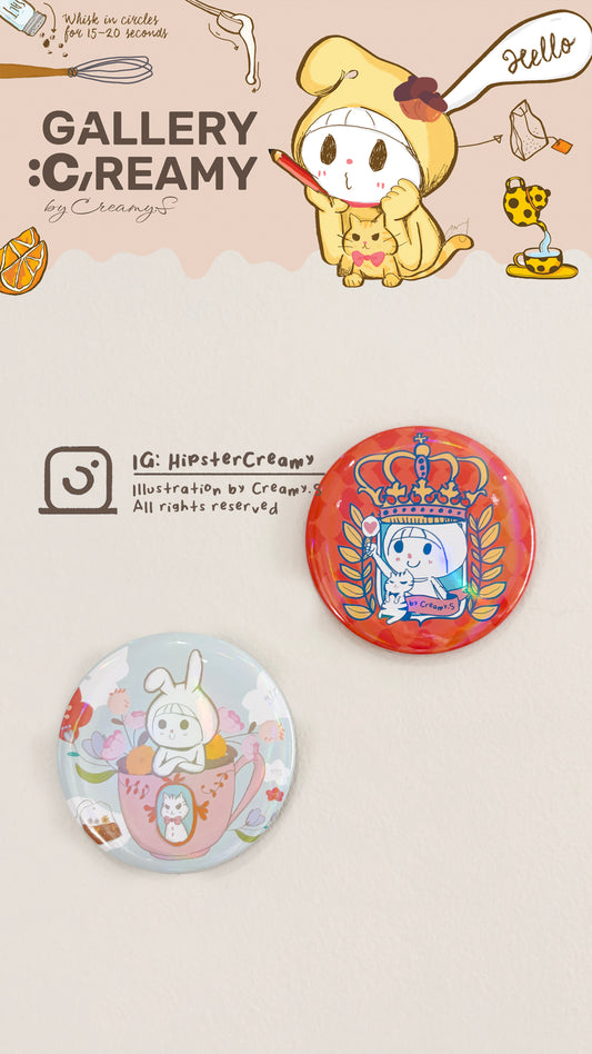 Hipster Creamy Illustrated Series Badges