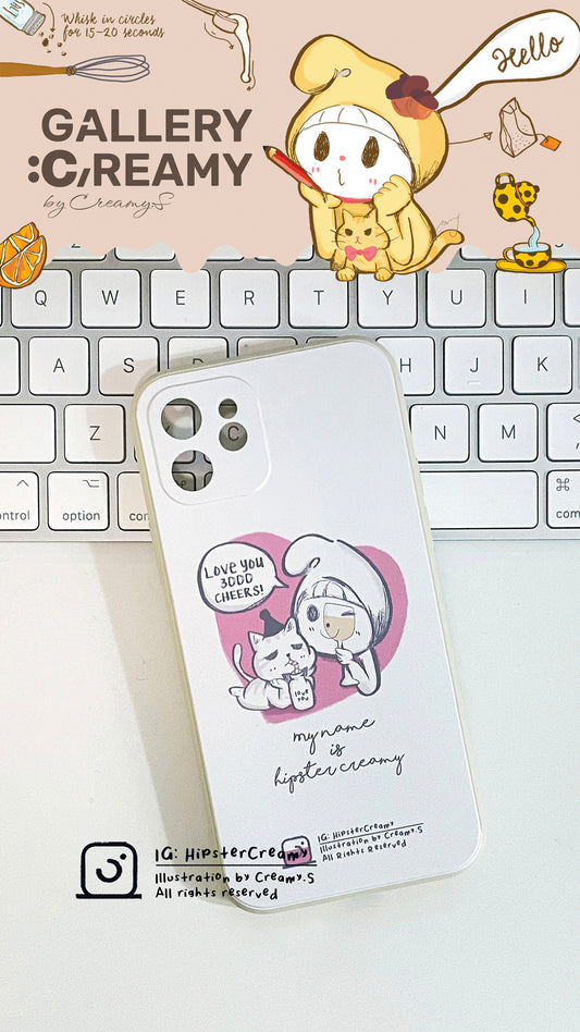 Hipster Creamy "Love u 3000" - Silicone Rubber frame iphone case