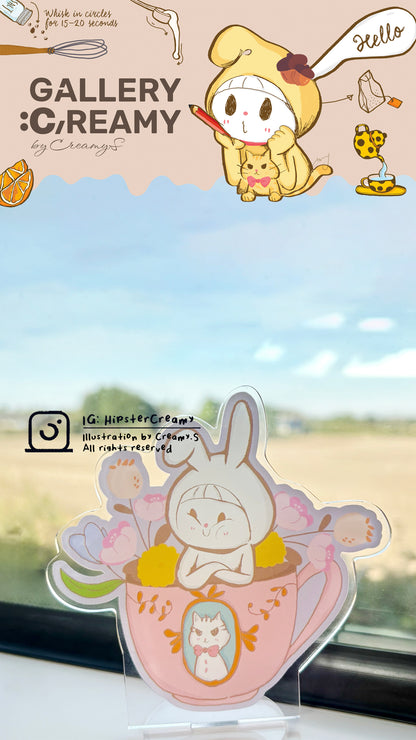 Hipster Creamy Themed Acrylic Stand - Creamy is a tea person