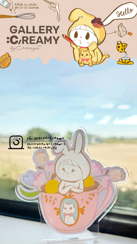 Hipster Creamy Themed Acrylic Stand - Creamy is a tea person