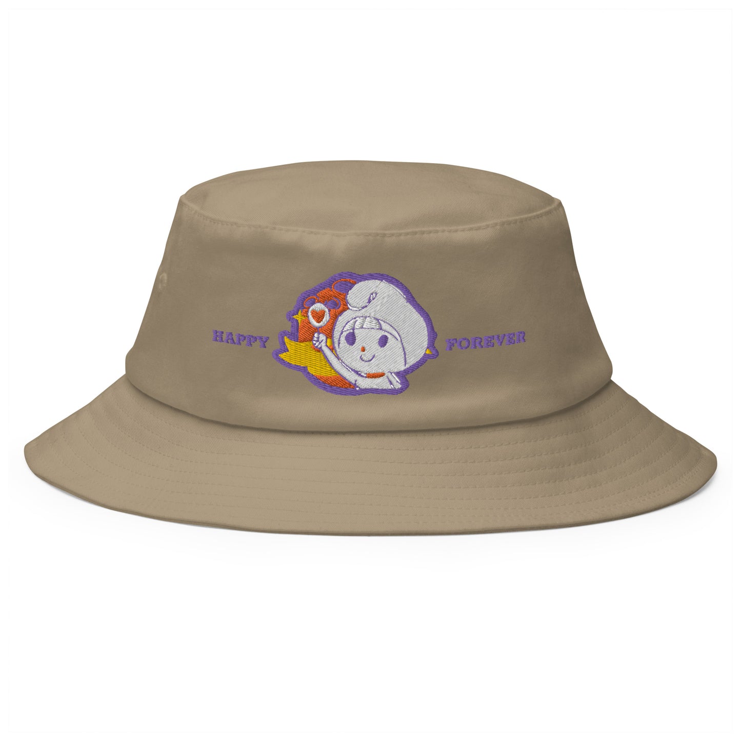 Hipster Creamy Embroidery Bucket Hat | Flexfit 5003