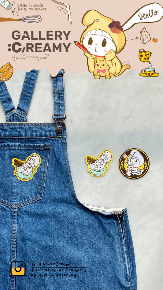 Hipster Creamy Cloth Badge