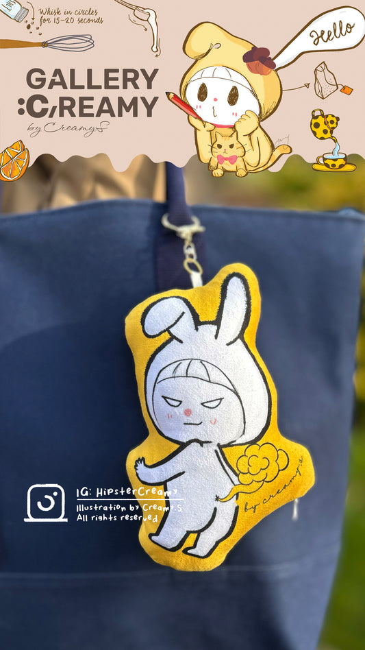 HipsterCreamy’s illustration bag pendant - Yellow Rabbit