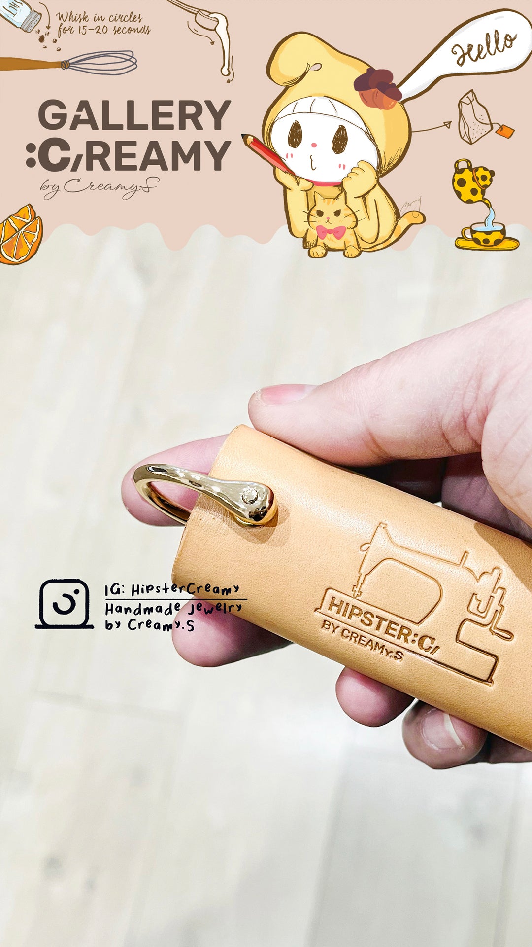Hipster:C -  Vegetable-tanned Leather Key holder