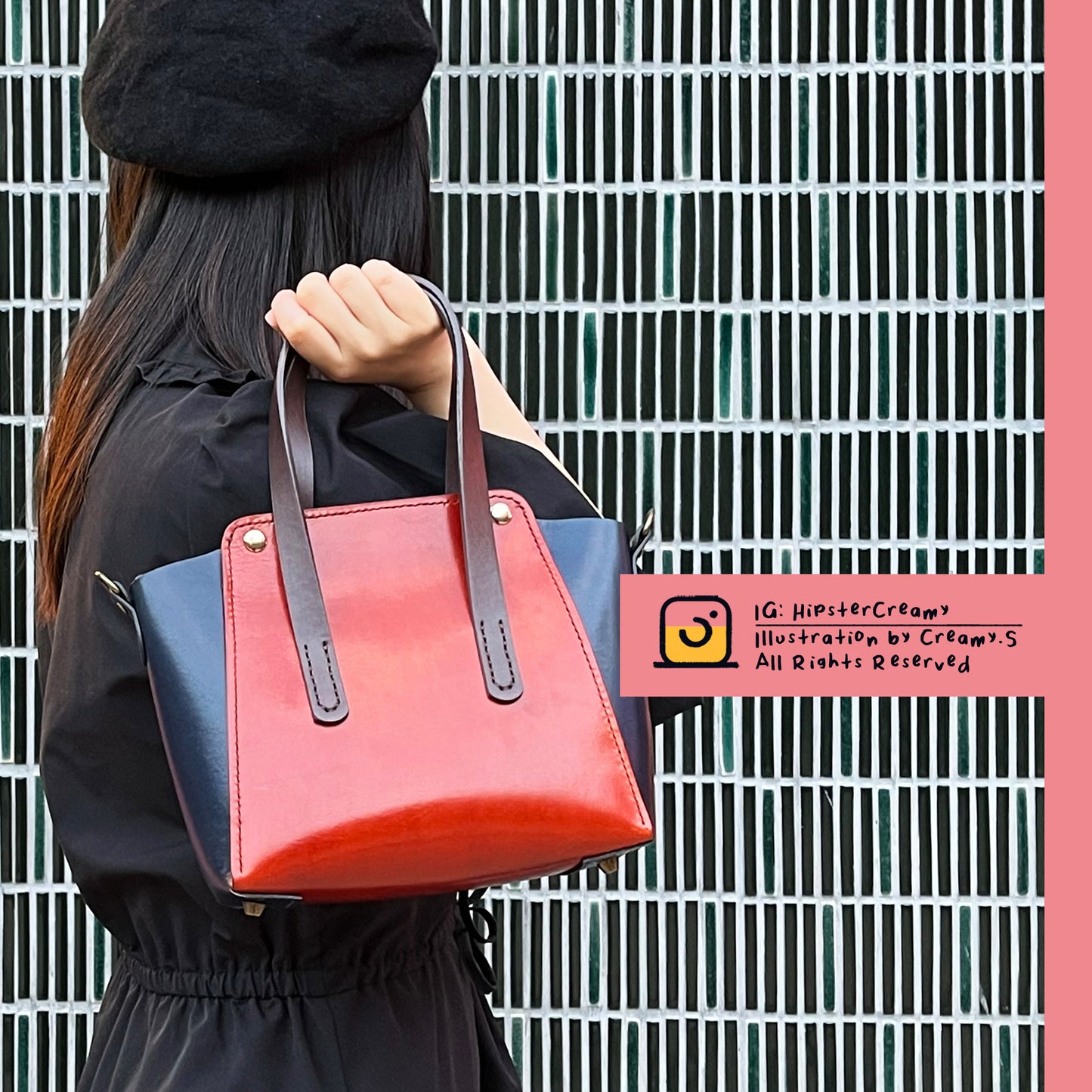 Hipster:C - Vegetable-tanned Leather Hand Bag