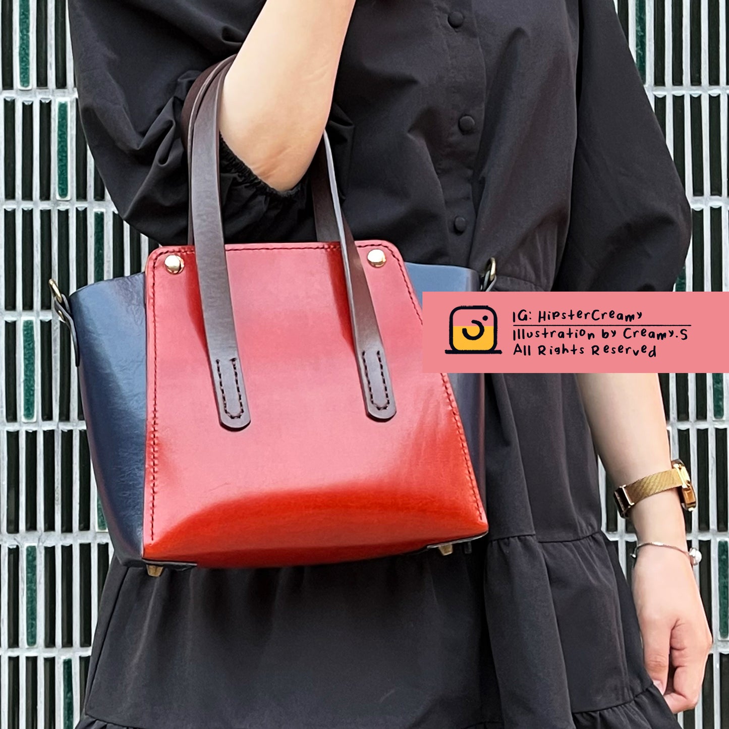 Hipster:C - Vegetable-tanned Leather Hand Bag