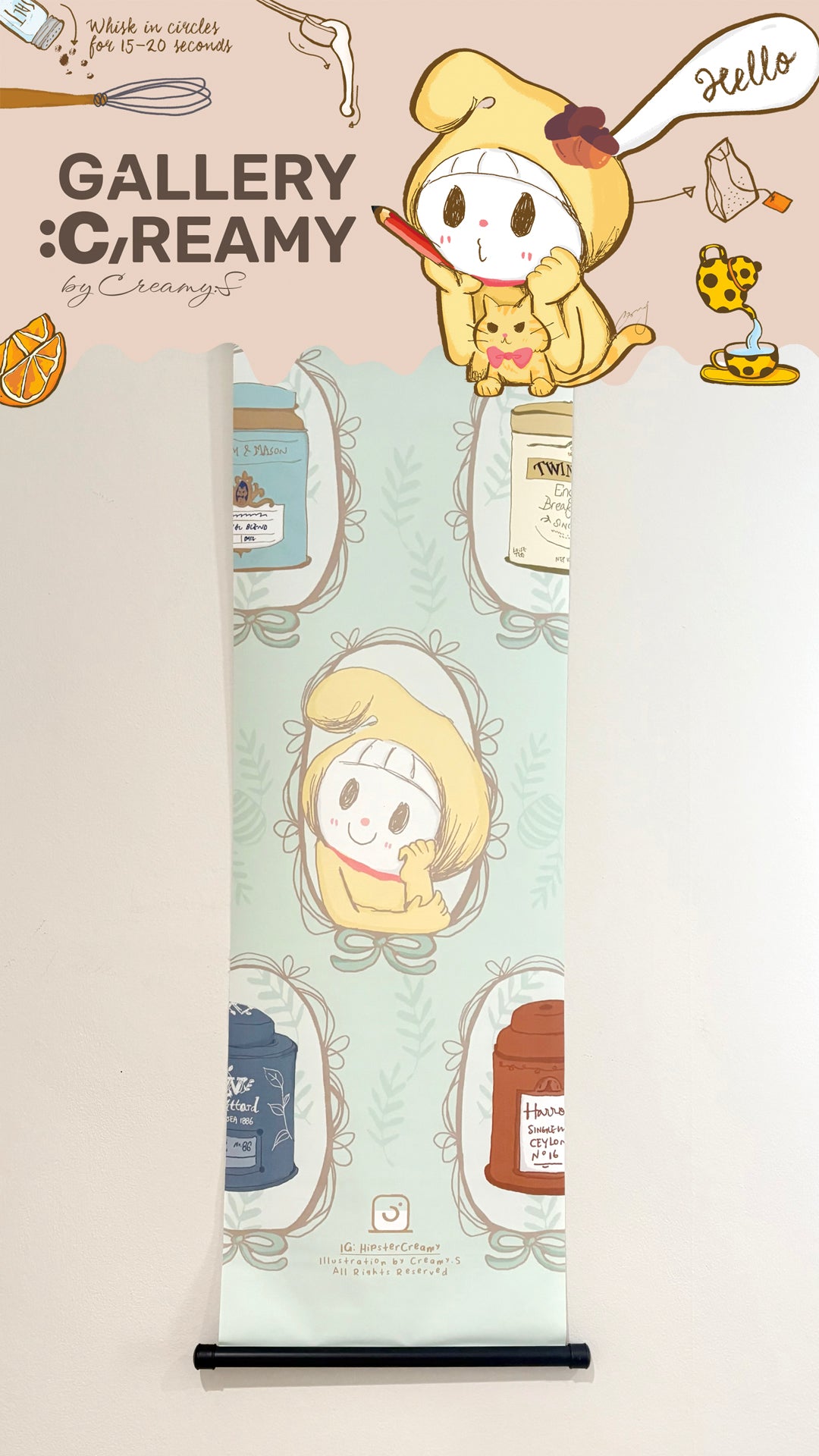 Hipster Creamy: Love Tea Hanging Scrolls